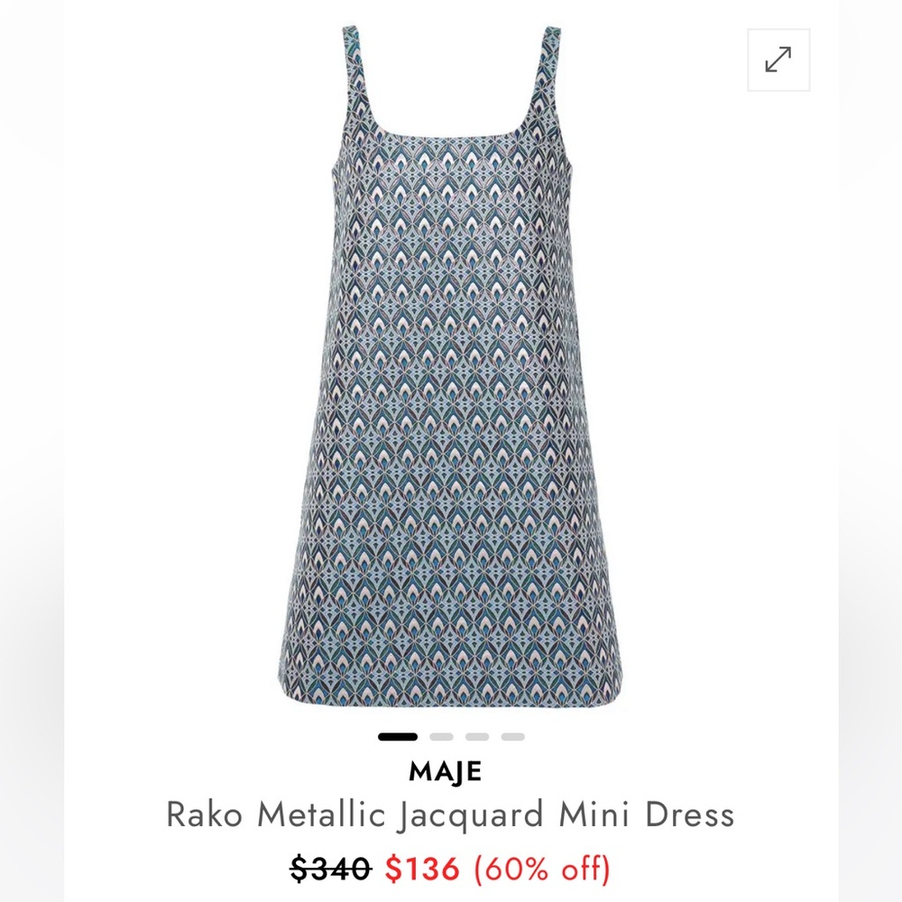 Maje Rako Metallic Jacquard Mini Dress